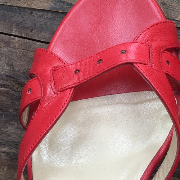 Like New! Jimmy Choo Red Slide Kitten Heel 40 1/2 - Picture 3 of 14